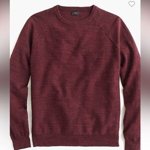 J. Crew Men's Rugged Cotton Crewneck Sweater: color- heathered Cabernet